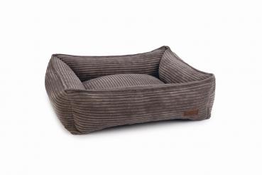 Preview: Kuschelplatz Ribbed - Farbe grau/braun